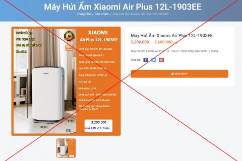 Cảnh giác trước những máy hút ẩm AirPlus trôi nổi trên thị trường