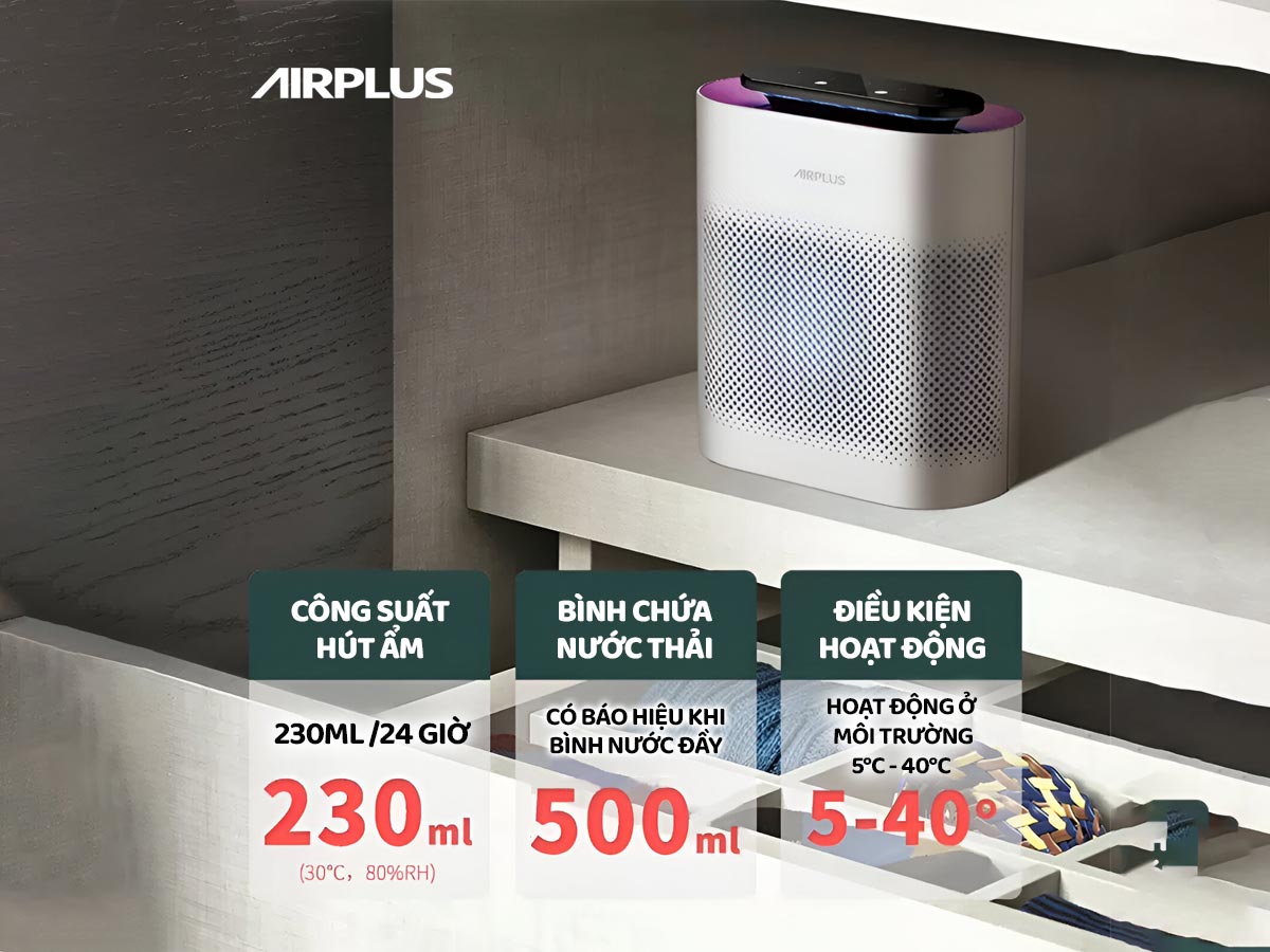 Máy hút ẩm lọc không khí mini Airplus YHJ-A